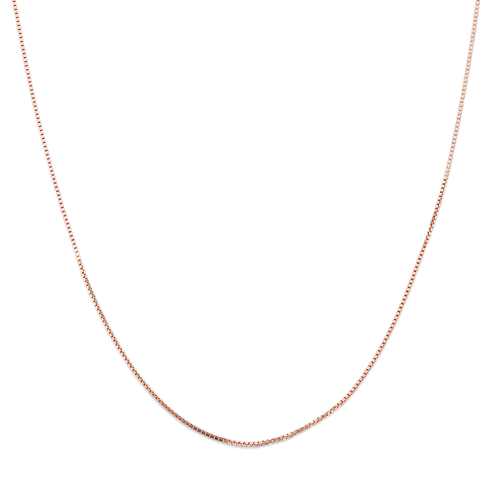 18in 14K Rose Gold Box Chain (0.6mm)