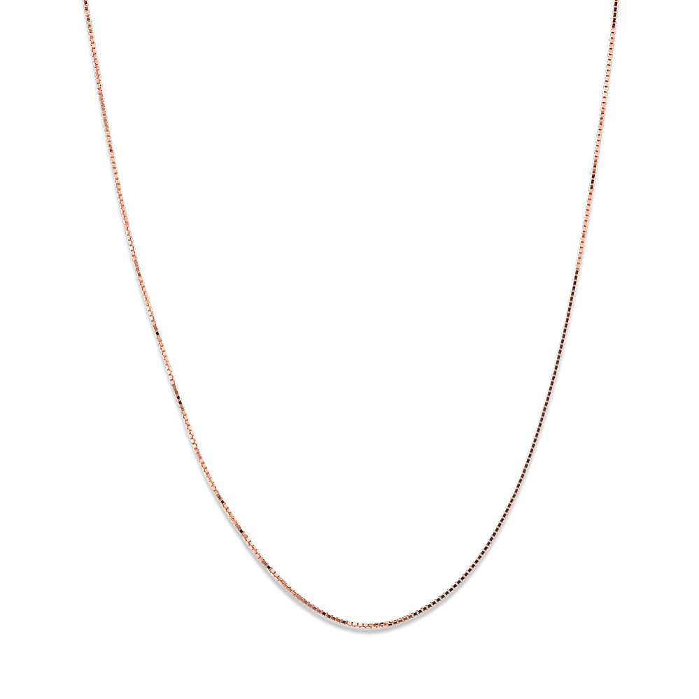 20'' 14K Rose Gold Box Chain (0.66mm)