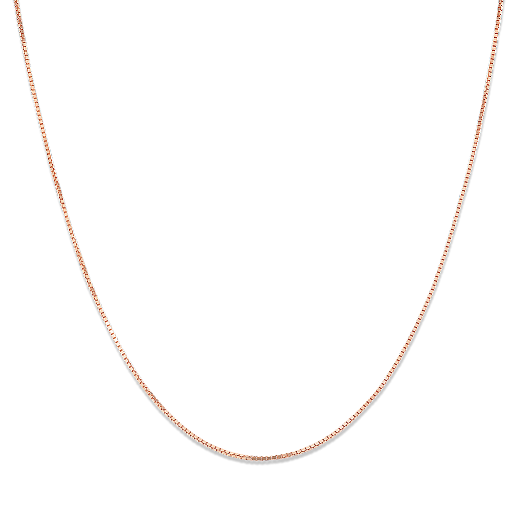 24'' 14K Rose Gold Box Chain (0.66mm)