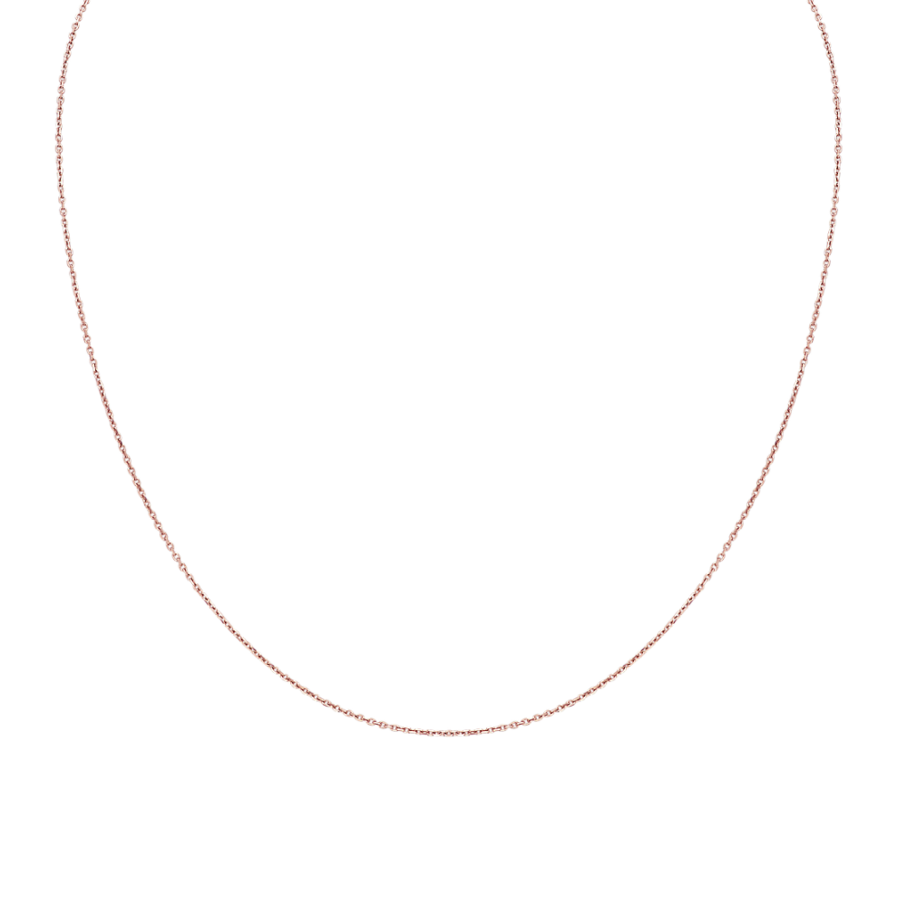 14k Rose Gold Diamond Cut Cable Chain (18 in)