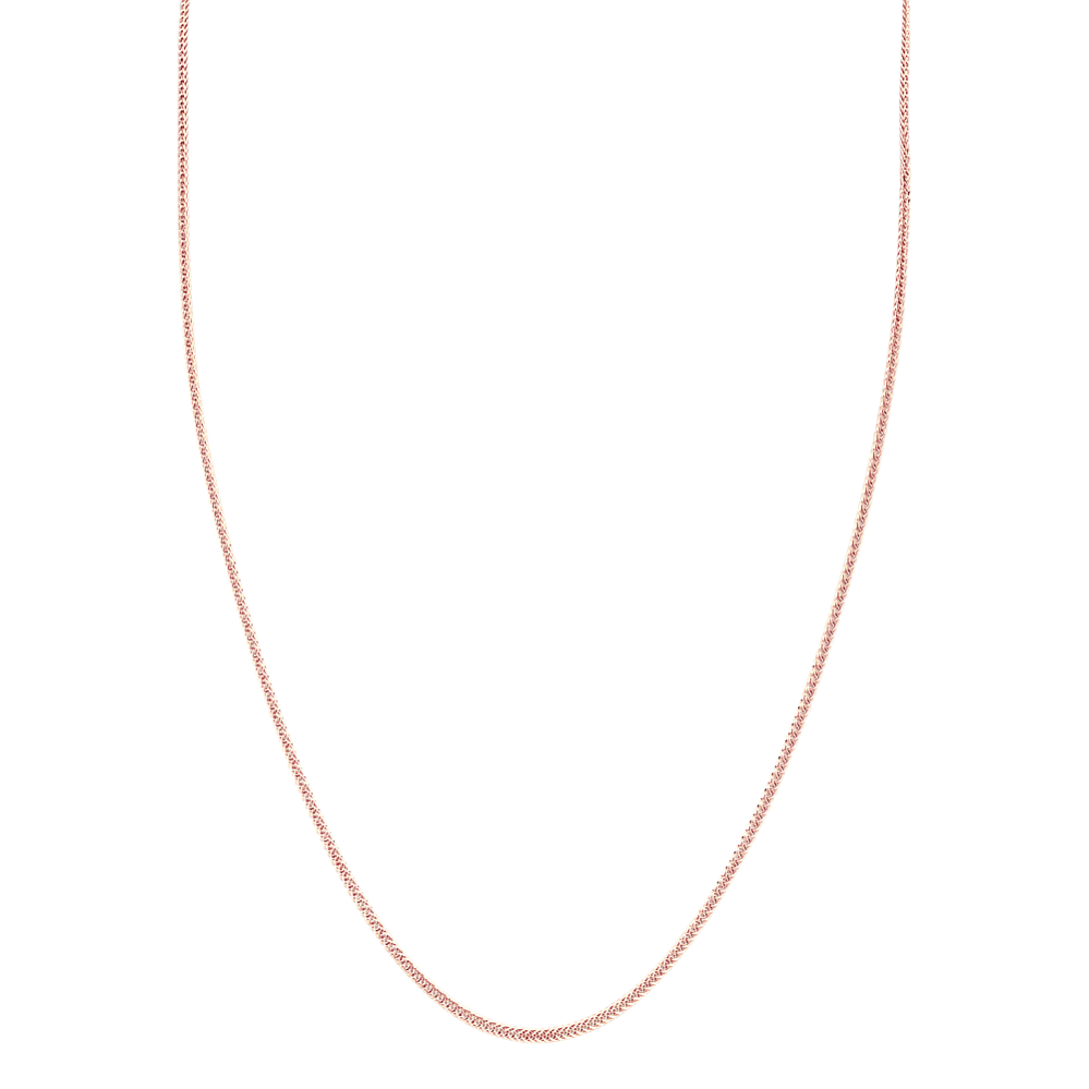 14k Rose Gold Diamond Cut Wheat Chain (18 in)