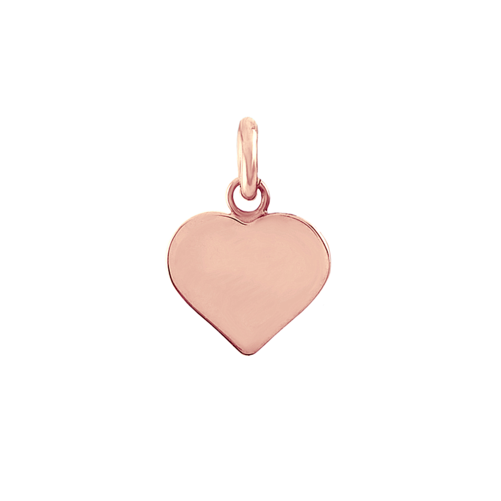 14k Rose Gold Heart Pendant Charm