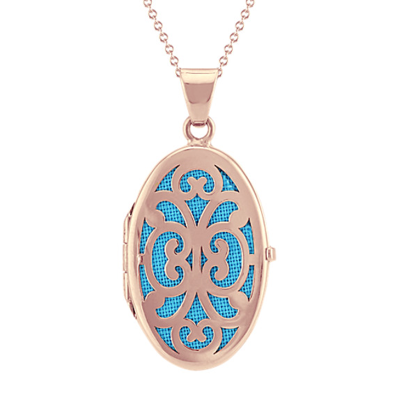 14k Rose Gold Locket (22 in) Shane Co.