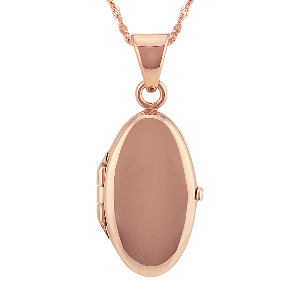 14k Rose Gold Oval Locket (20'')
