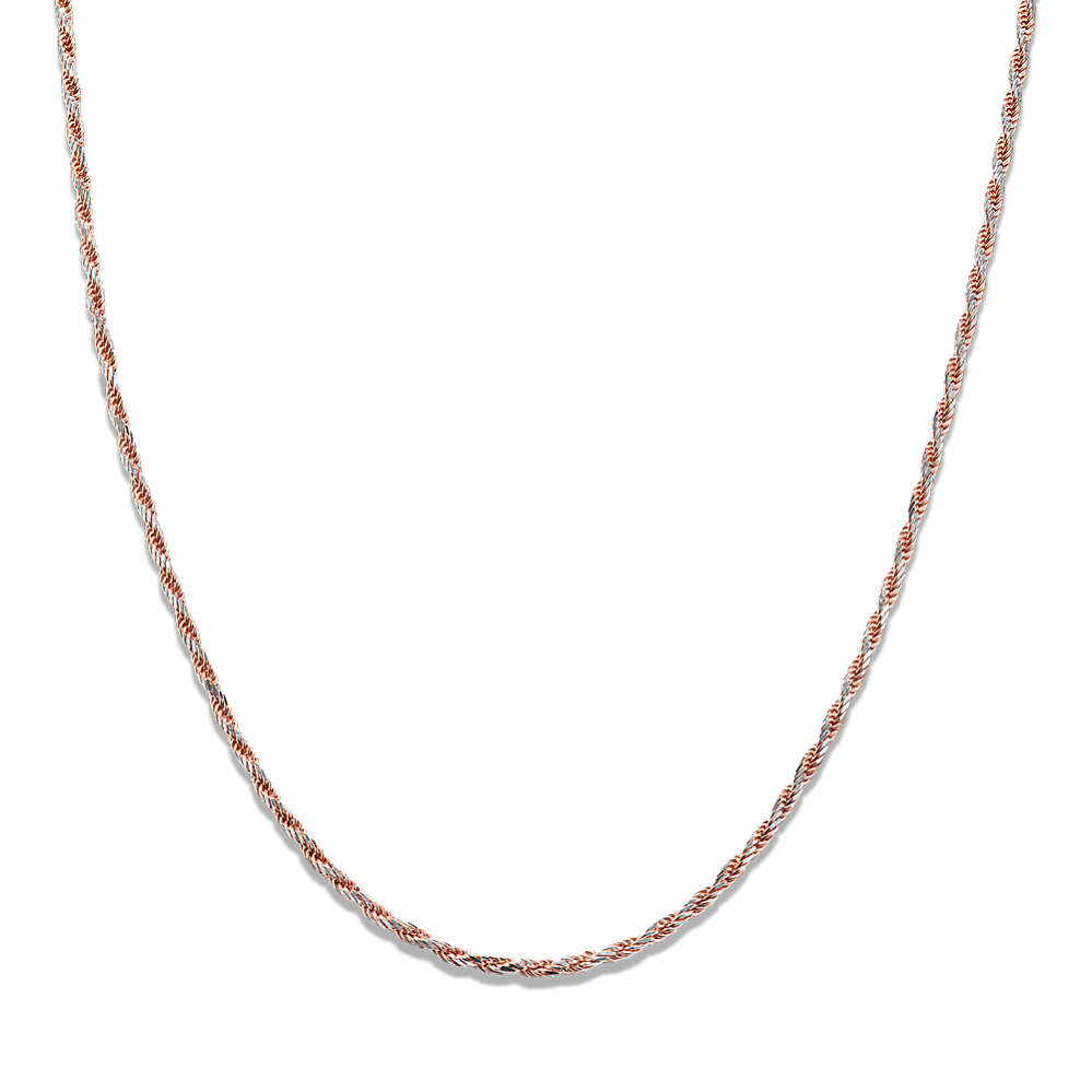 20in 14K Rose & White Gold Rope Chain (1mm)