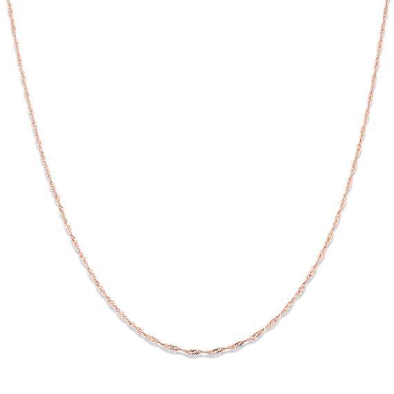 14k Rose Gold Singapore Chain (20 in) Shane Co.