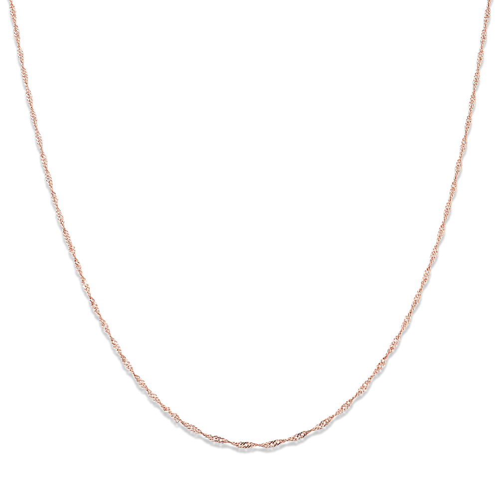 20'' 14k Rose Gold Singapore Chain (1mm)