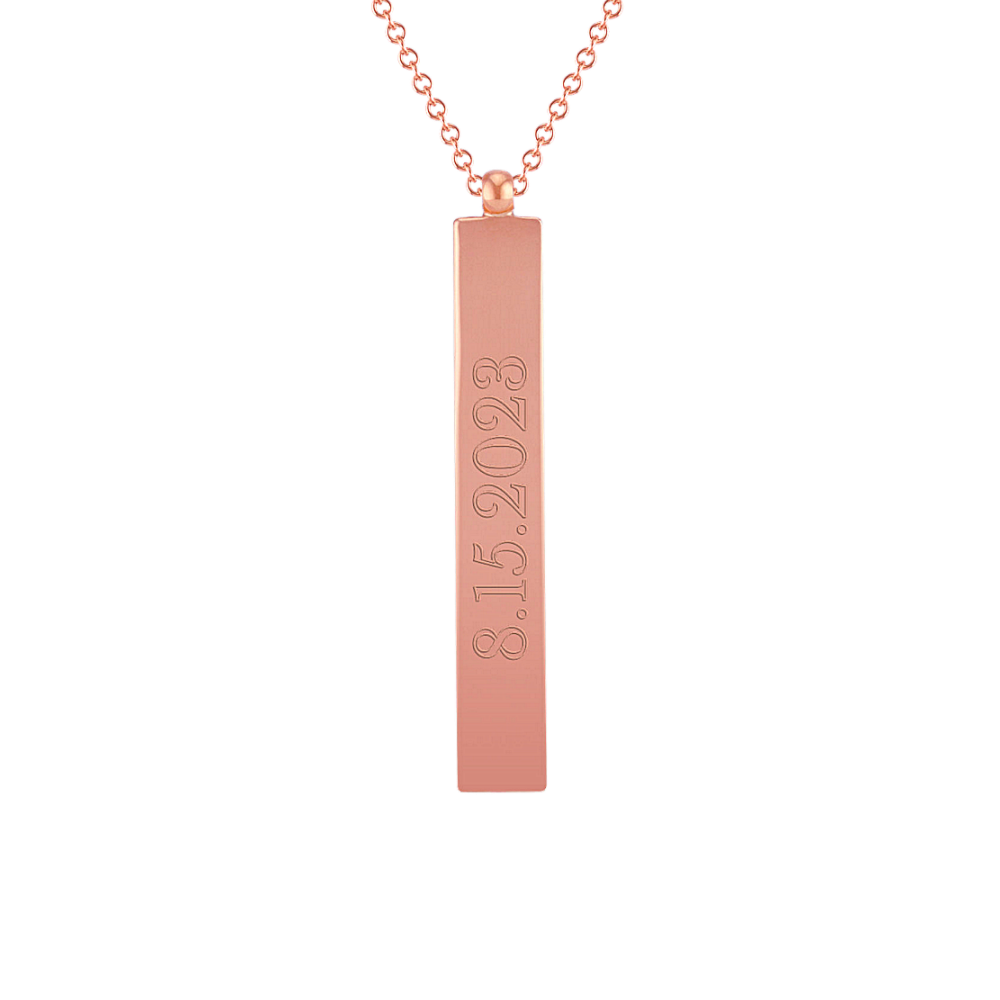 Aspen Vertical Bar Pendant in 14K Rose Gold (18 in)