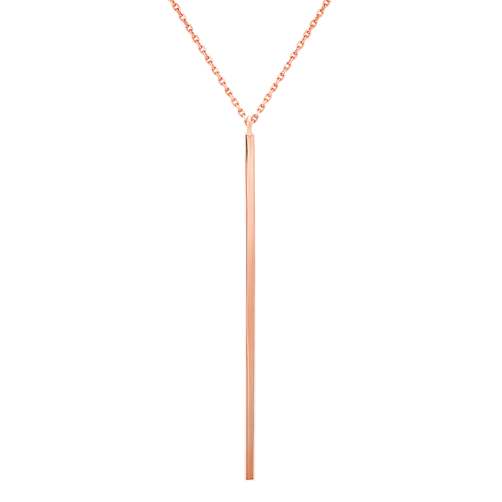 14k Rose Gold Vertical Bar Pendant (20 in.)