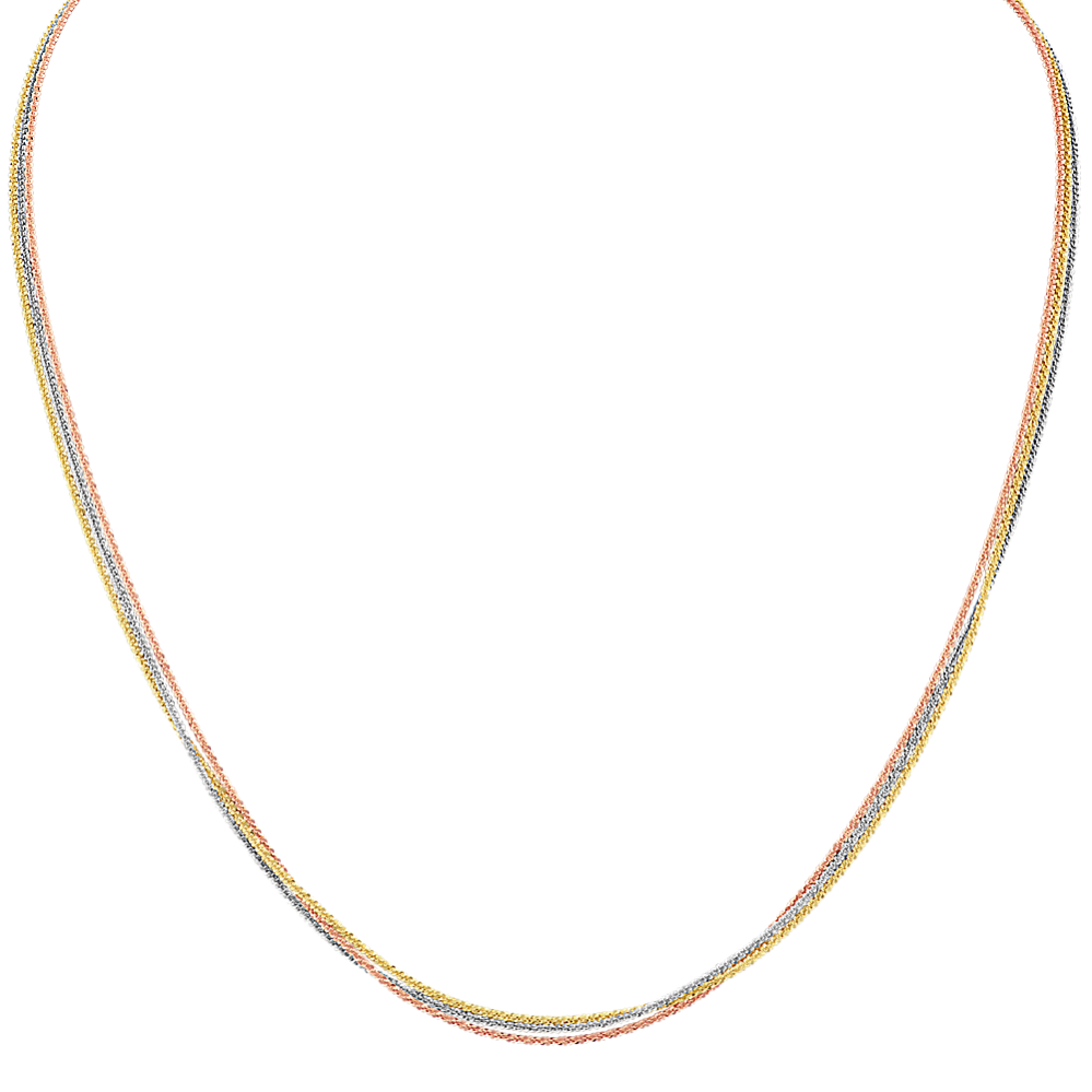 14k Tri-Tone Gold Necklace (20 in.)