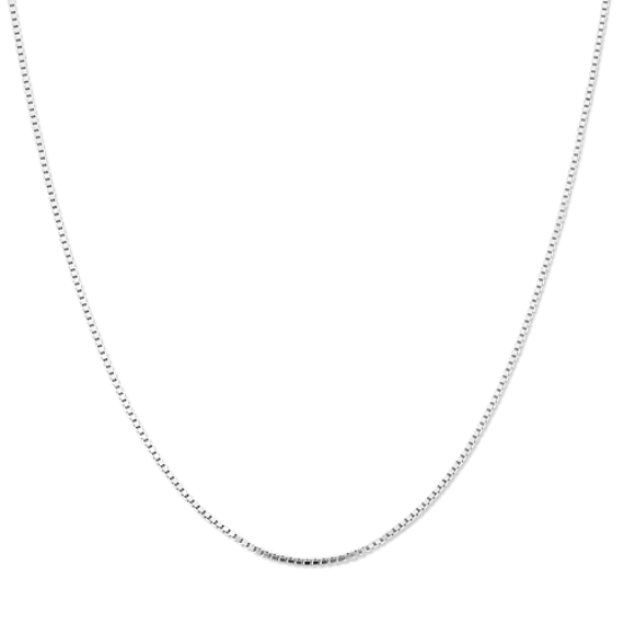 22'' 14K White Gold Box Chain (0.8mm)