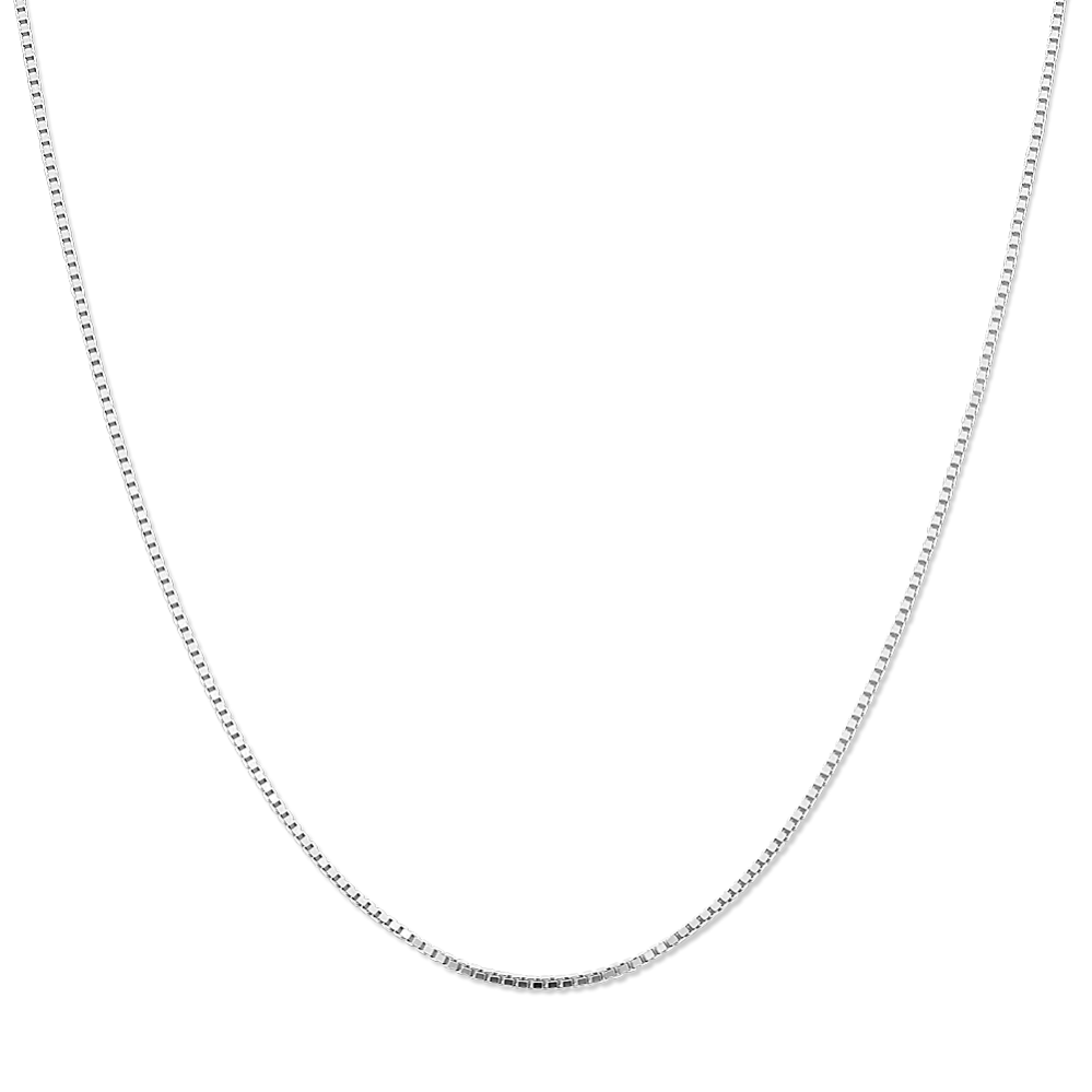 22in 14K White Gold Box Chain (1mm)