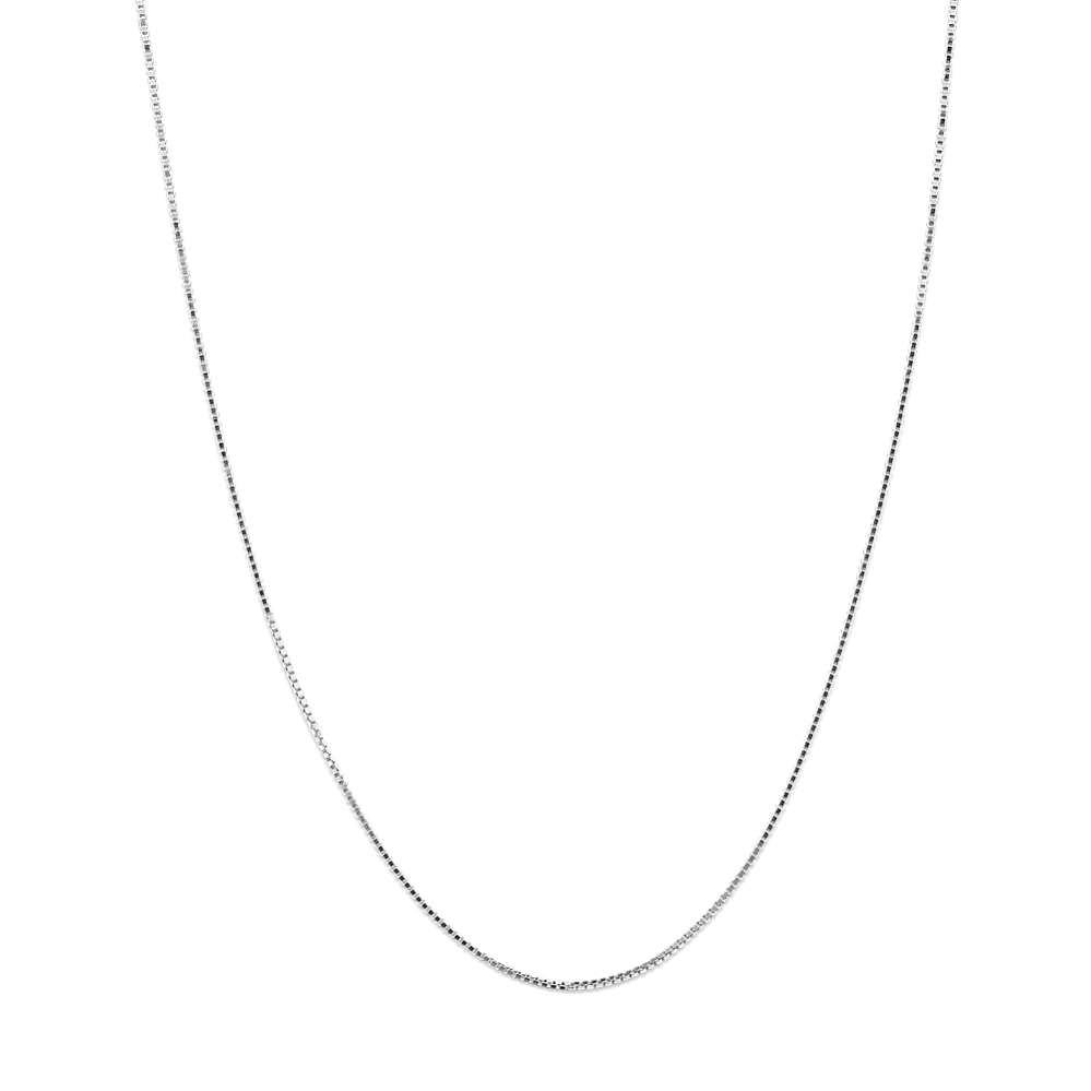 30'' 14K White Gold Box Chain (0.66mm)