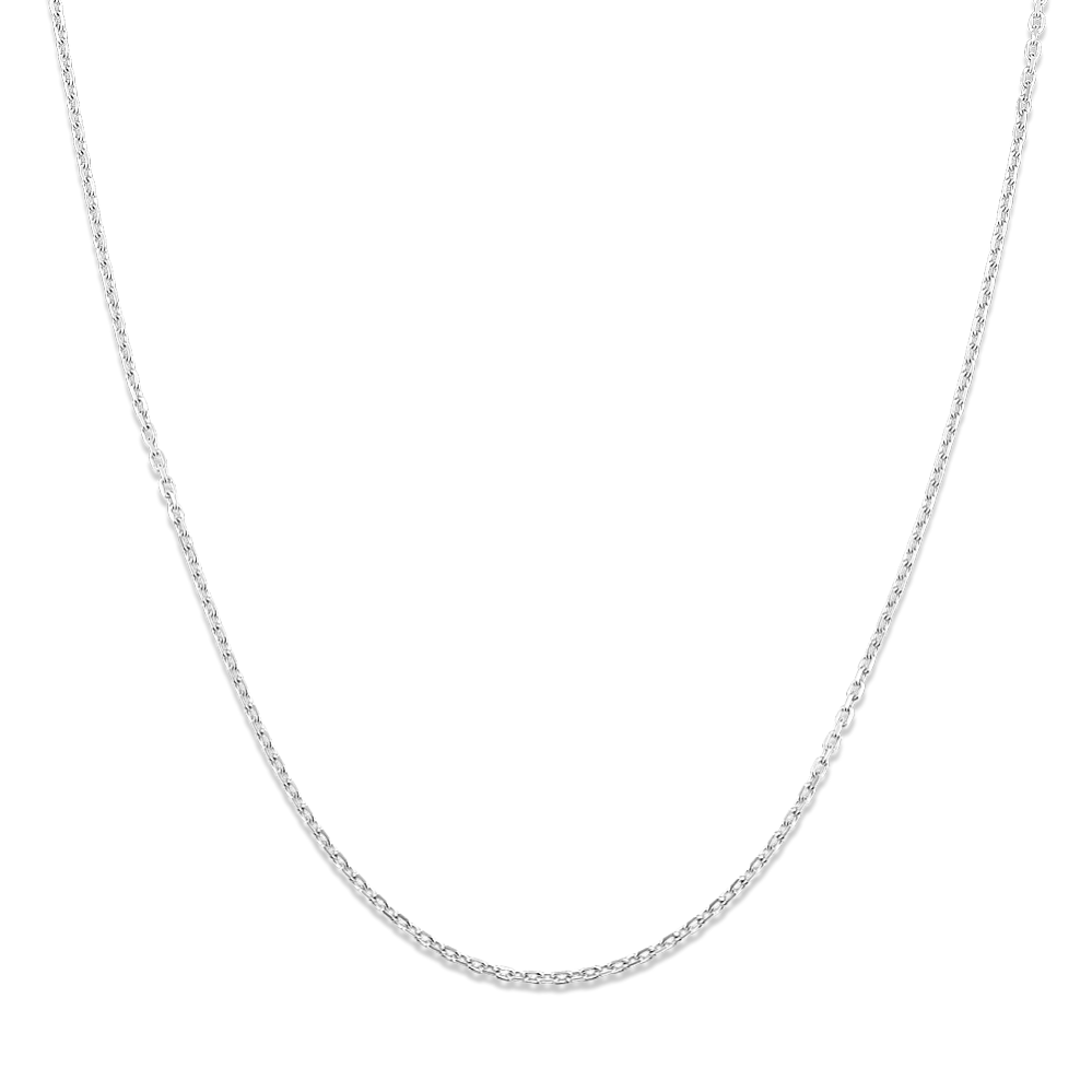 20'' 14k White Gold Diamond-Cut Cable Chain (1mm)
