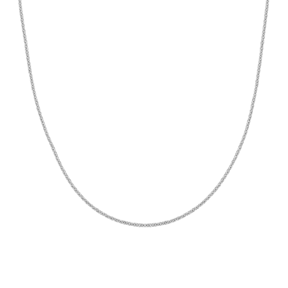 14k White Gold Adjustable Cable Chain (22 in)