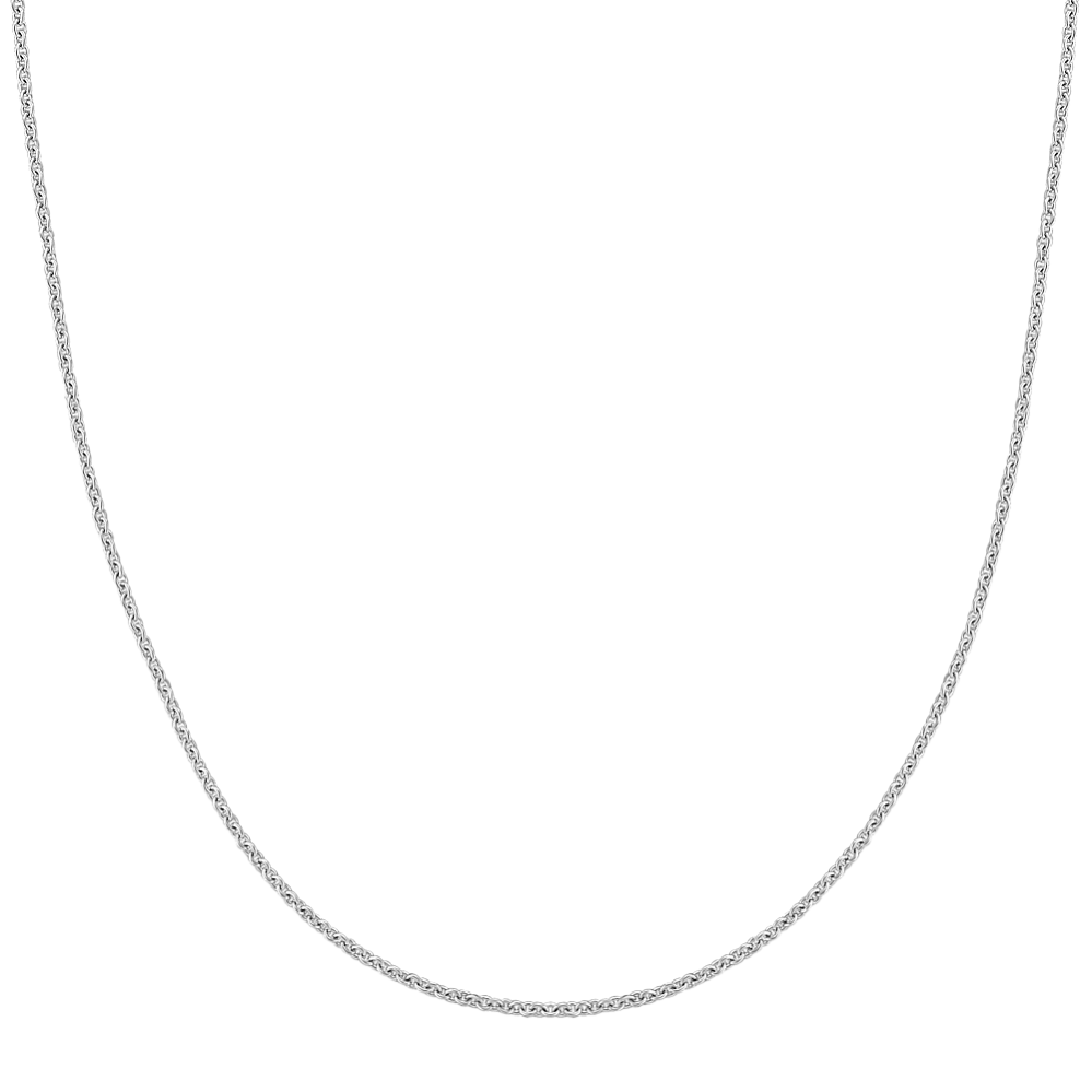 22'' 14K White Gold Cable Chain (0.95mm)
