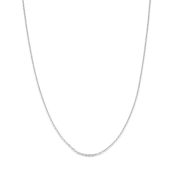 30'' 14k White Gold Diamond-Cut Cable Chain (1mm)