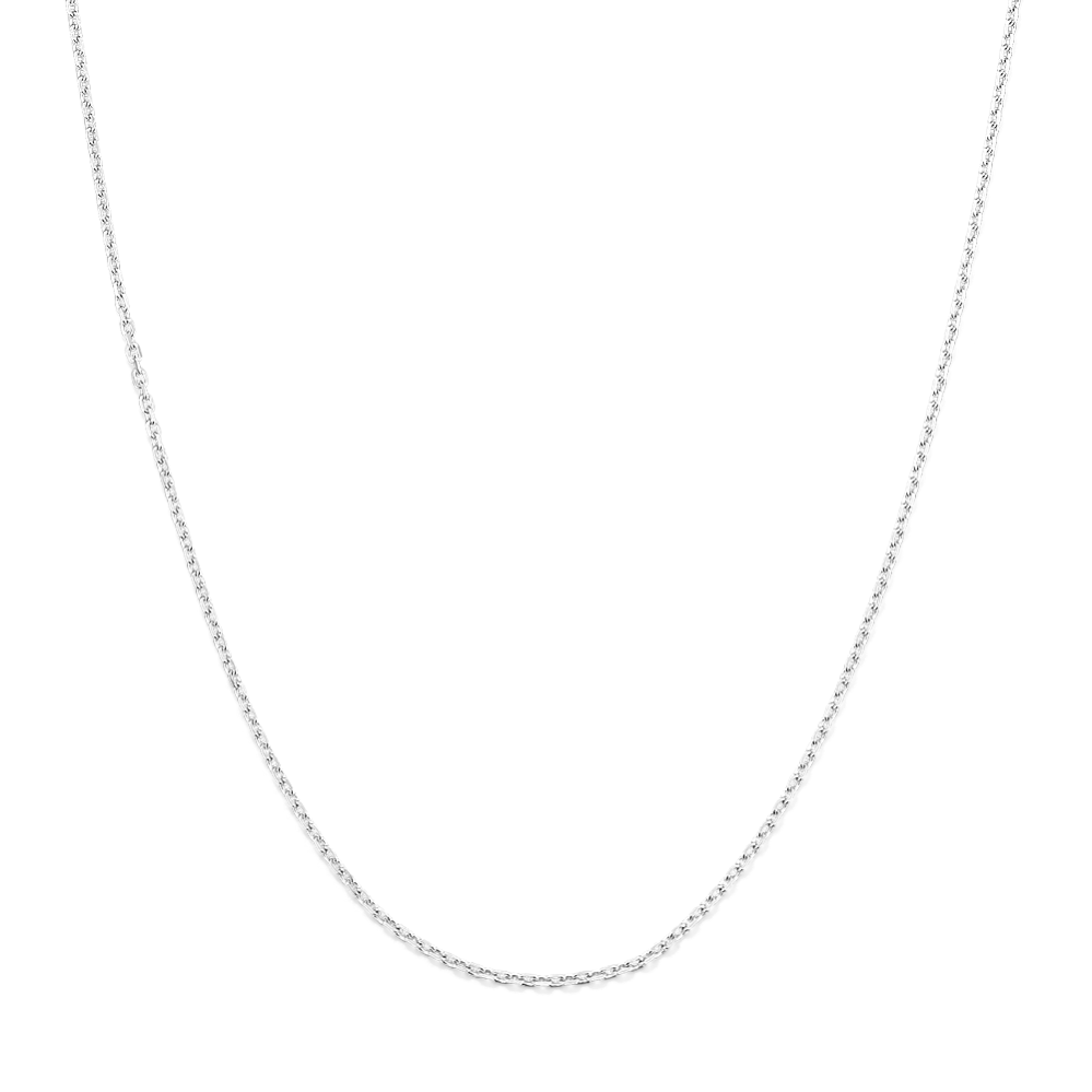 30'' 14k White Gold Diamond-Cut Cable Chain (1mm)