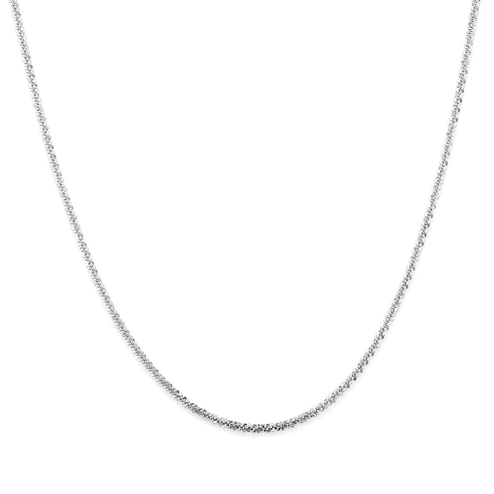 20'' 14k White Gold Popcorn Chain (0.8mm)