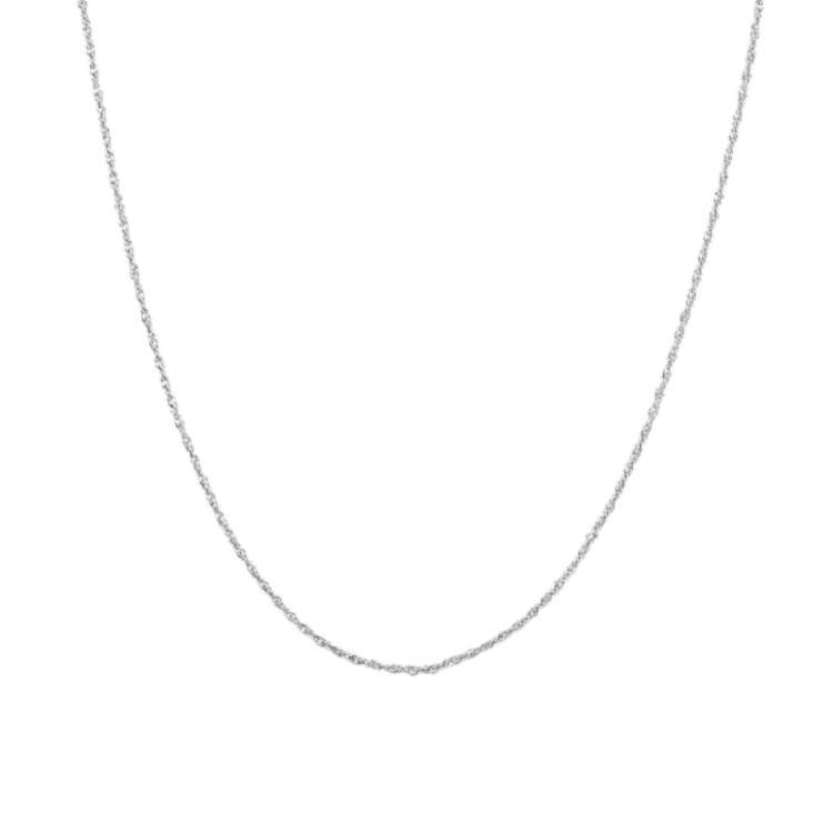 14k White Gold Adjustable Singapore Chain (24 in)