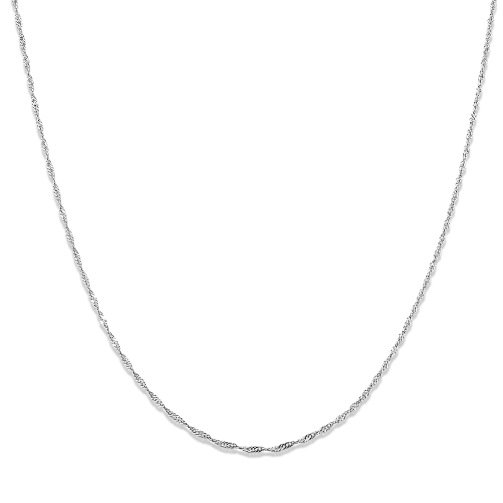 24'' 14k White Gold Singapore Chain (1mm)