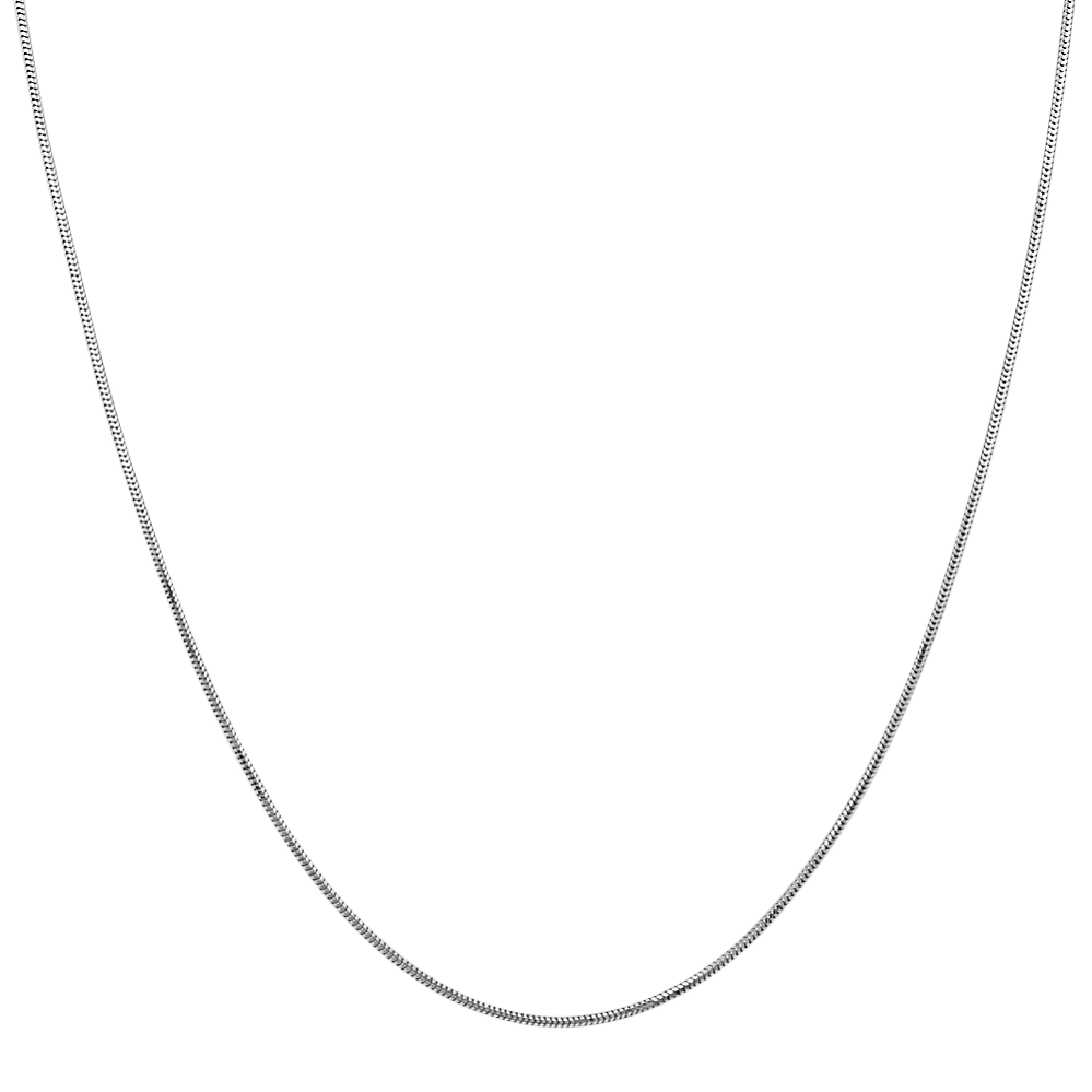 14k White Gold Adjustable Snake Chain (22'')