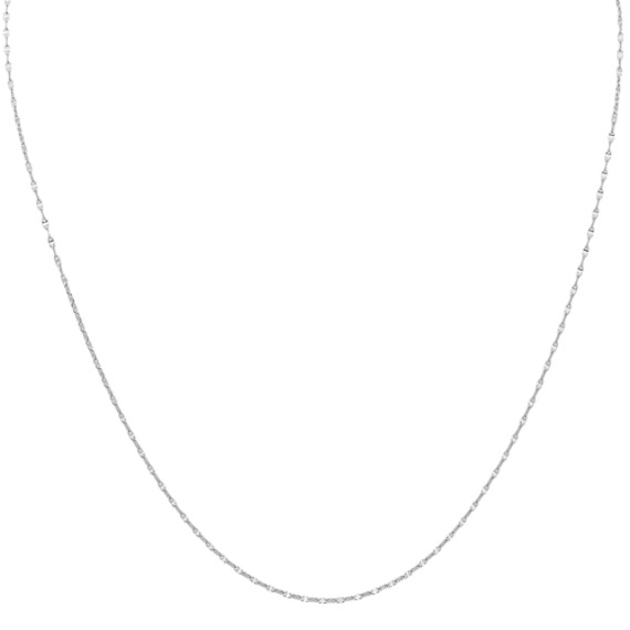 14k White Gold Anchor Chain (18 in)