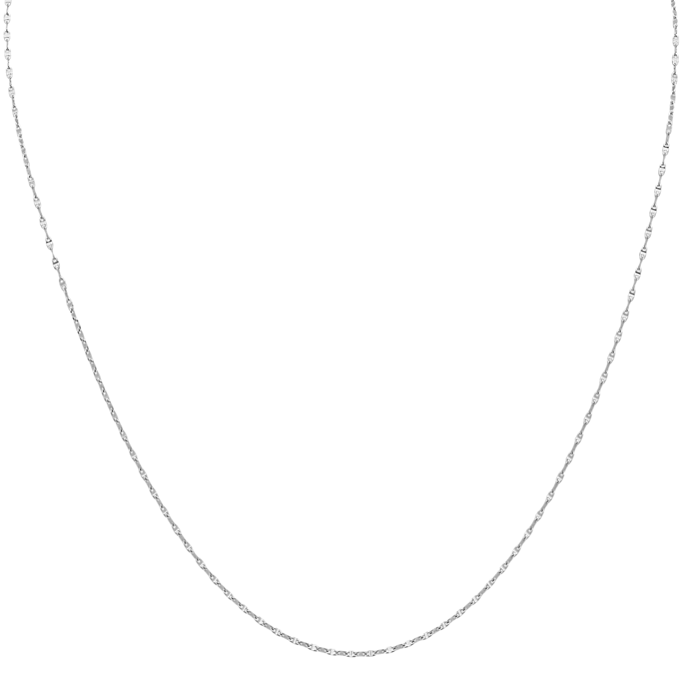 18in 14K White Gold Anchor Chain (1.4mm)