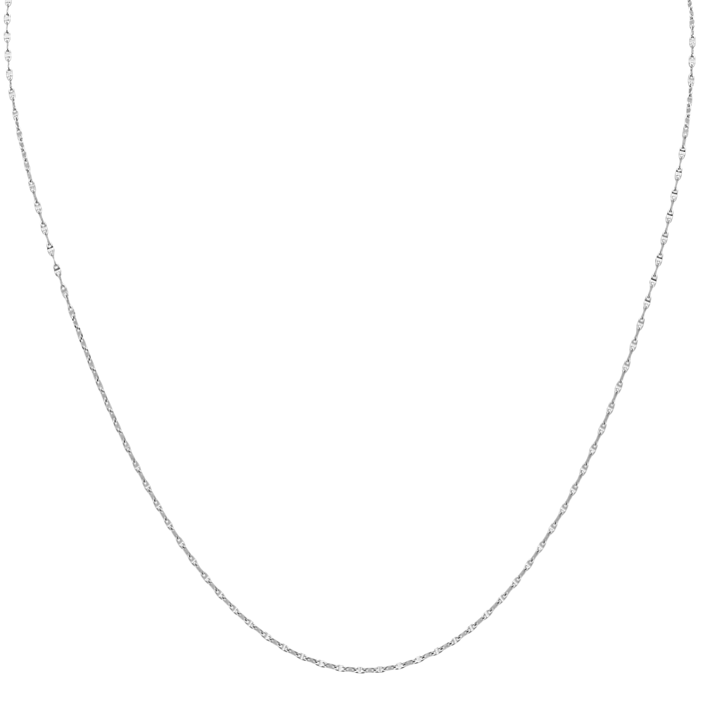 18'' 14K White Gold Anchor Chain (1.4mm)
