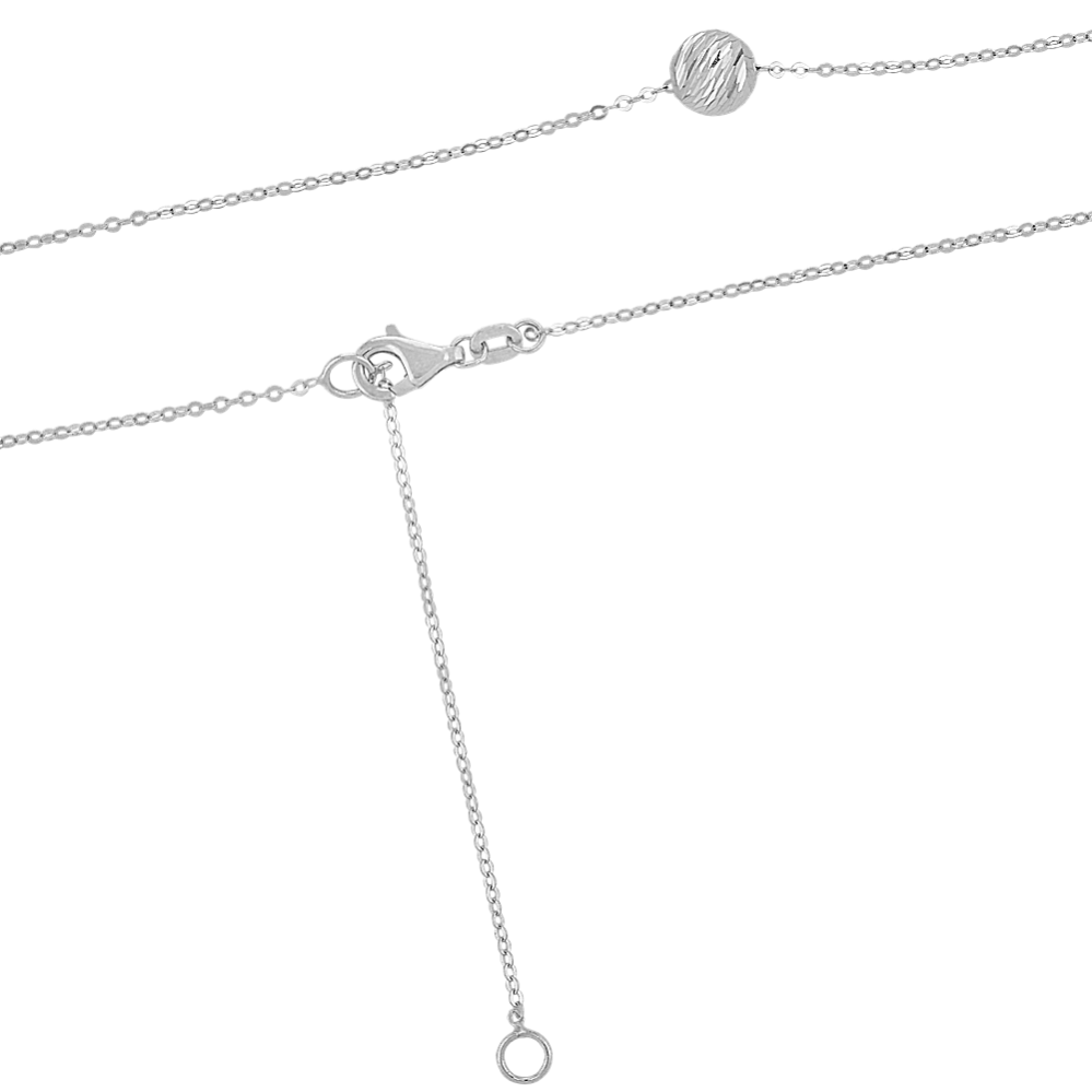 14k White Gold Ball Necklace (18 in) Shane Co.