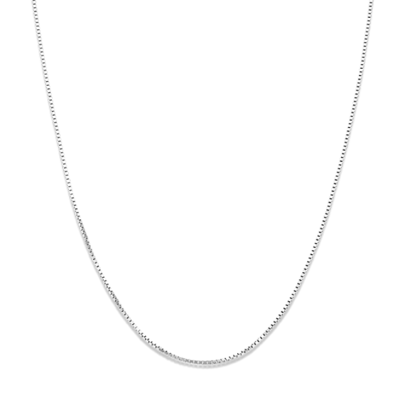 16'' 14K White Gold Box Chain (0.66mm)