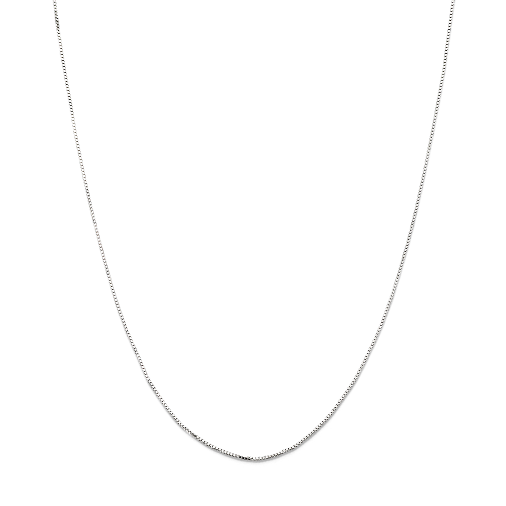 18in 14K White Gold Box Chain (0.6mm)