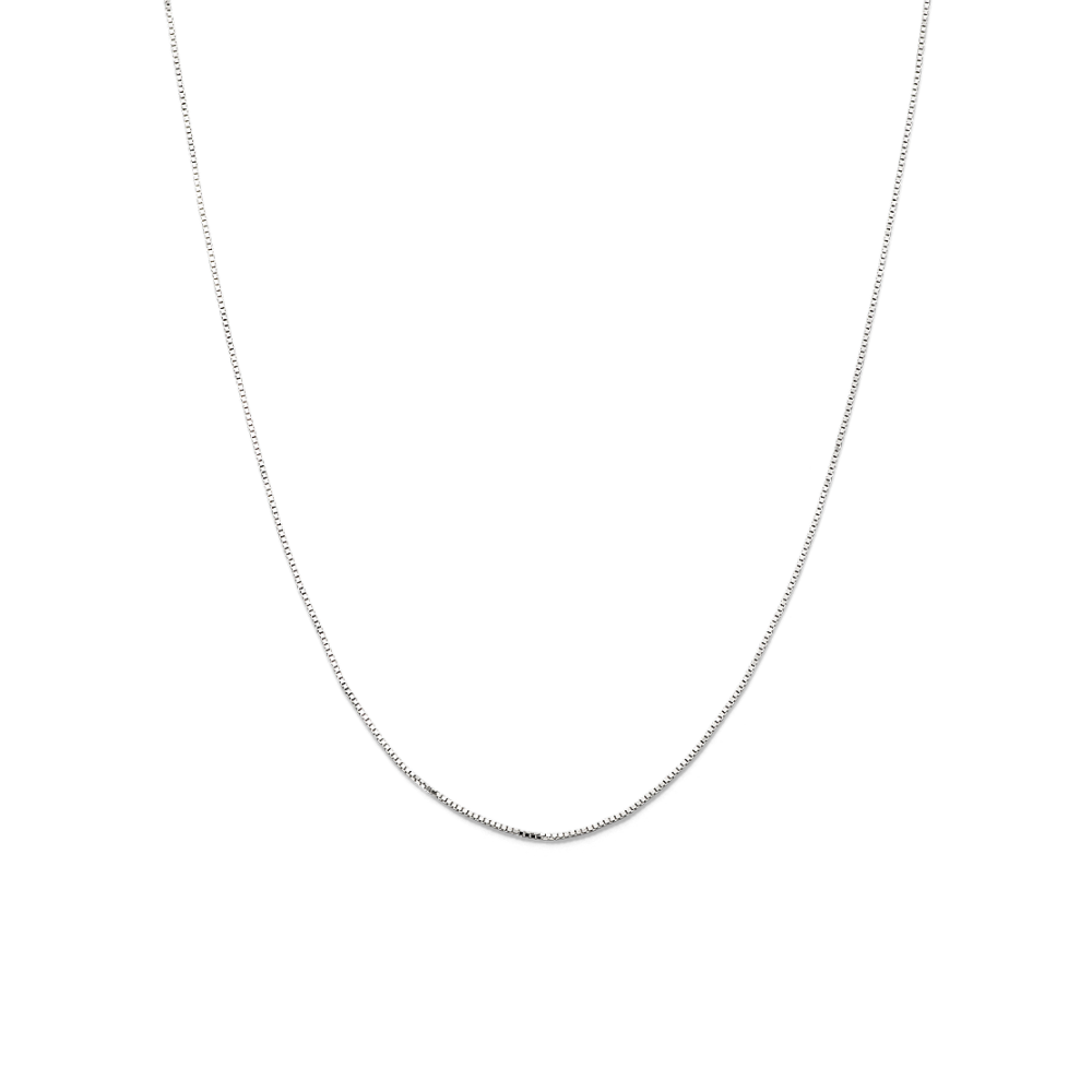 White gold box chain 18 inch clearance