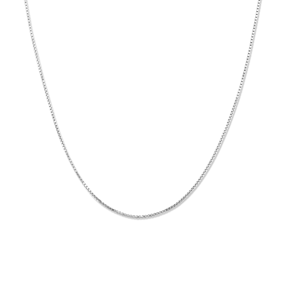 20'' 14K White Gold Box Chain (0.66mm)