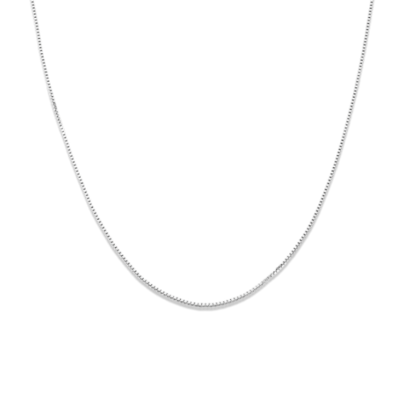 24'' 14K White Gold Box Chain (0.66mm)