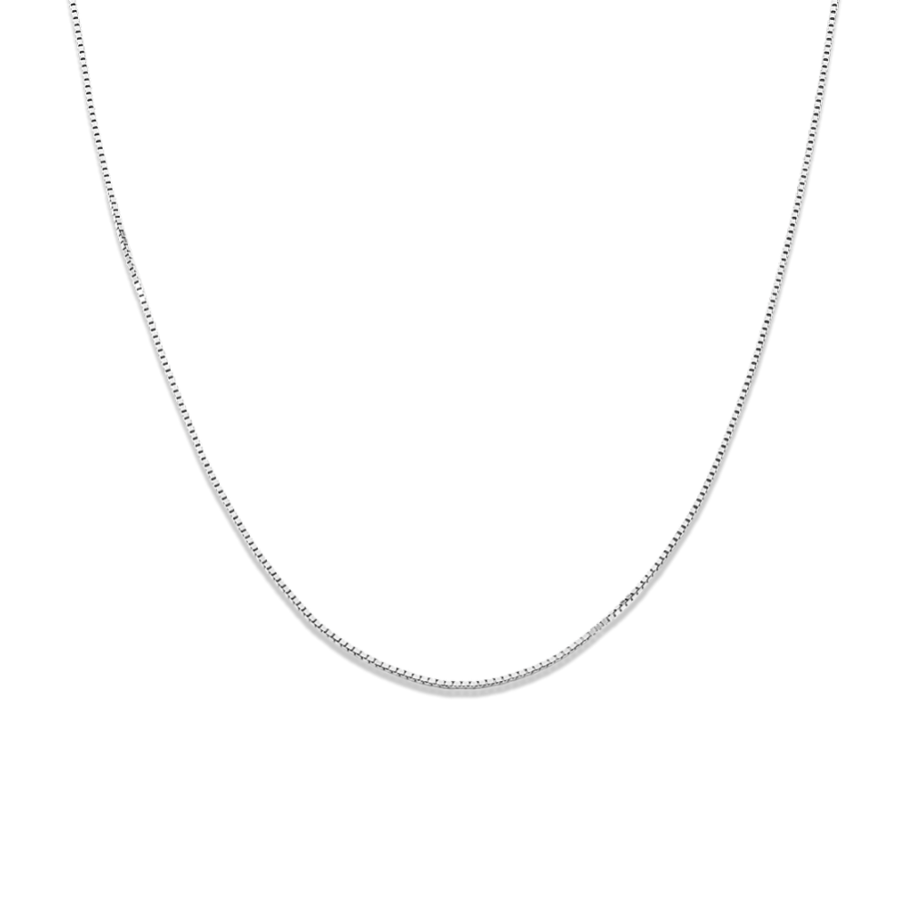 24'' 14K White Gold Box Chain (0.66mm)