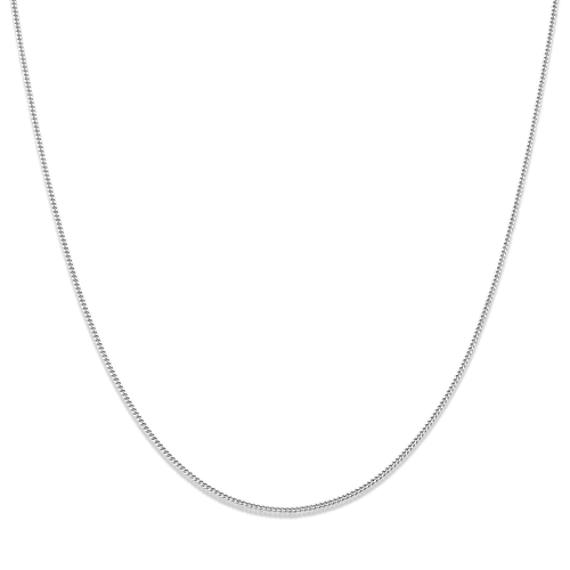 22'' 14k White Gold Curb Chain (0.65mm)