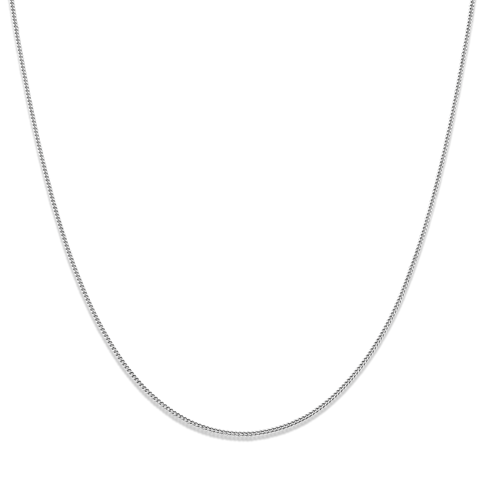 22'' 14k White Gold Curb Chain (0.65mm)
