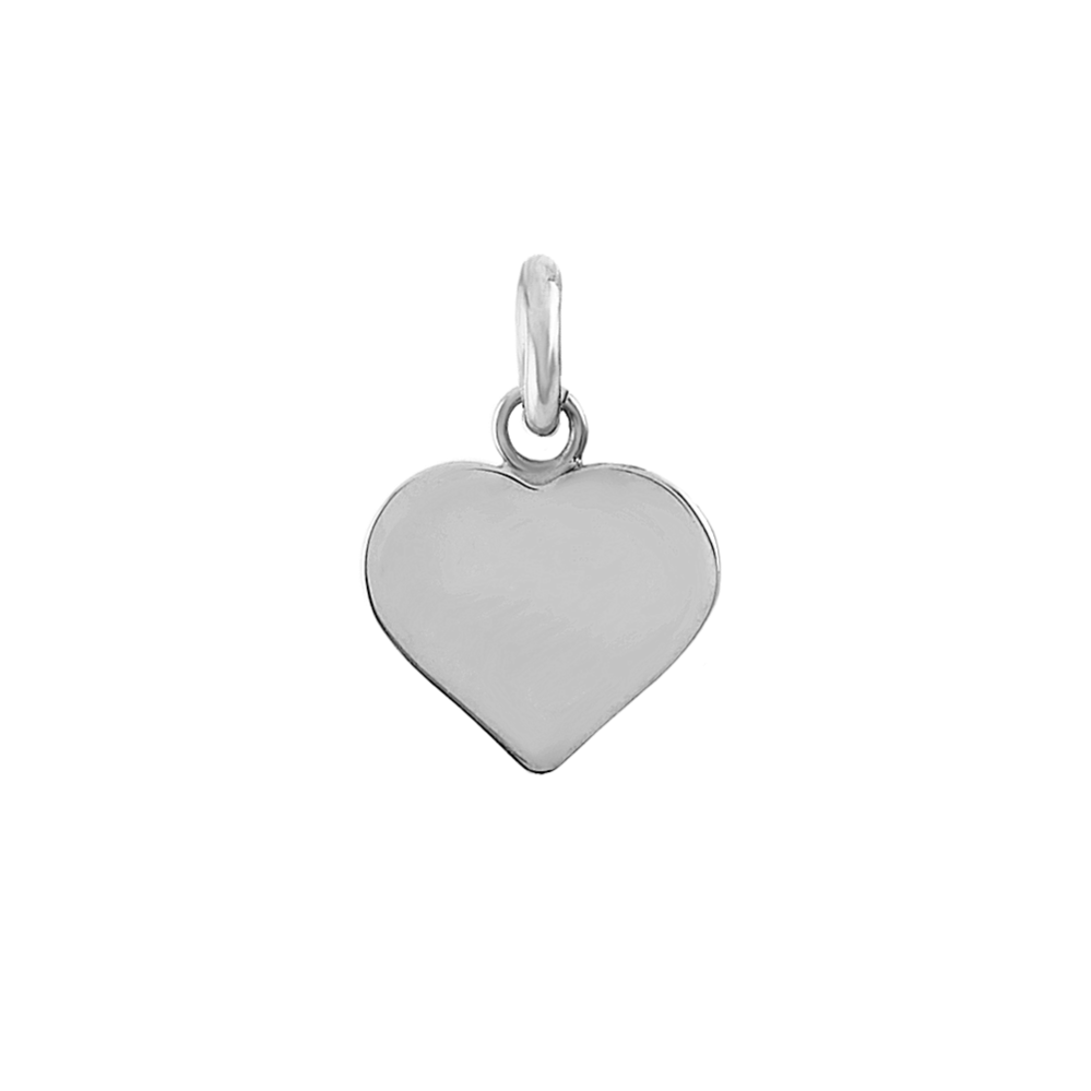14k White Gold Petite Heart Charm