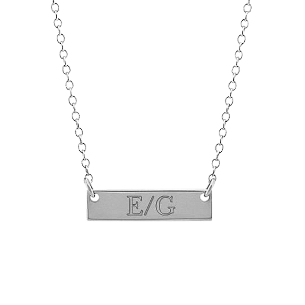 Aspen Mini Bar Necklace in 14K White Gold (18 in)