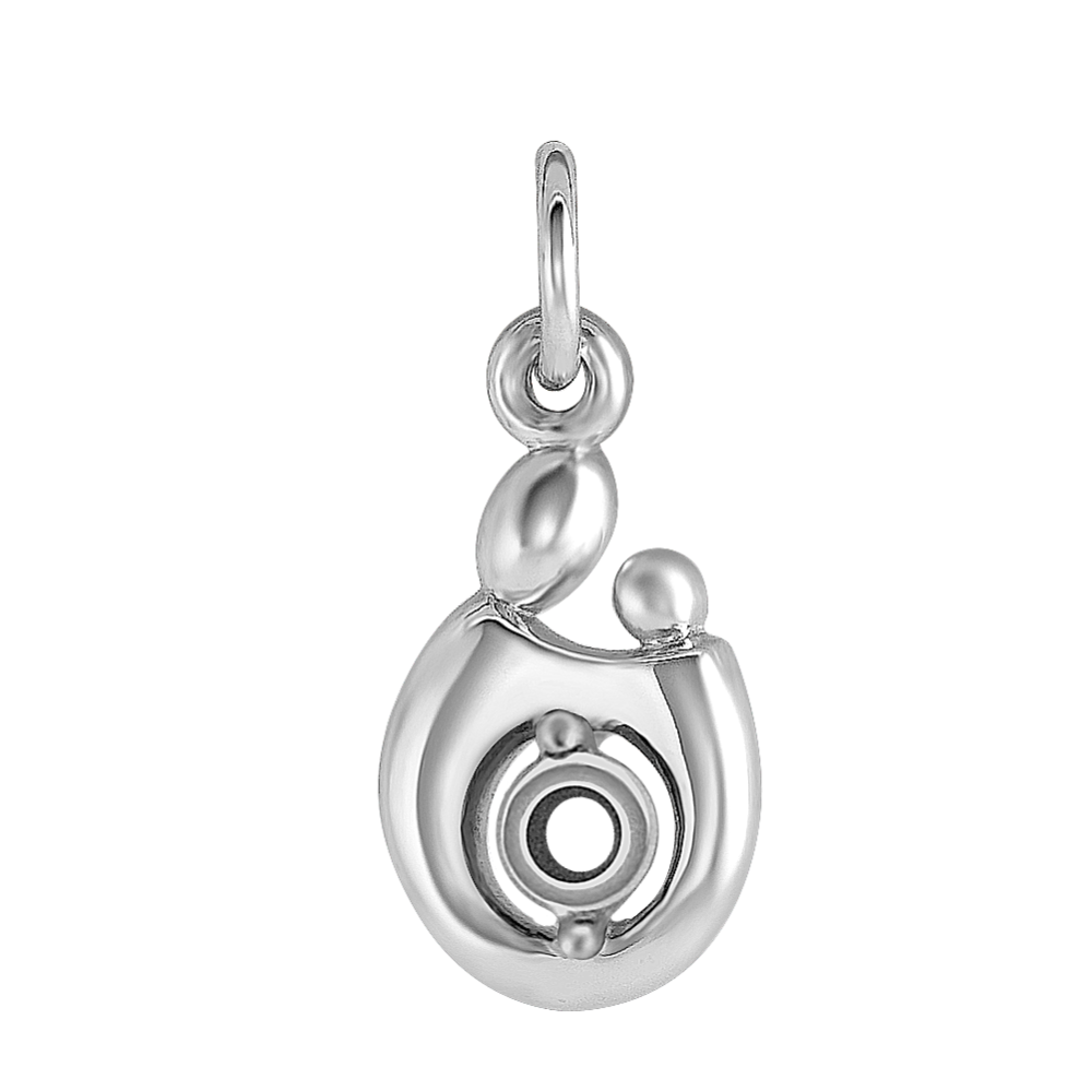 Mother & Child 14K White Gold Charm