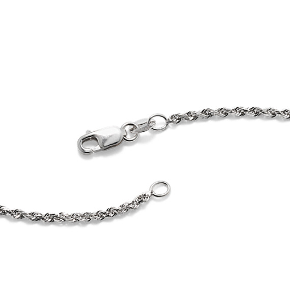 14k White Gold Rope Chain (18 in 
