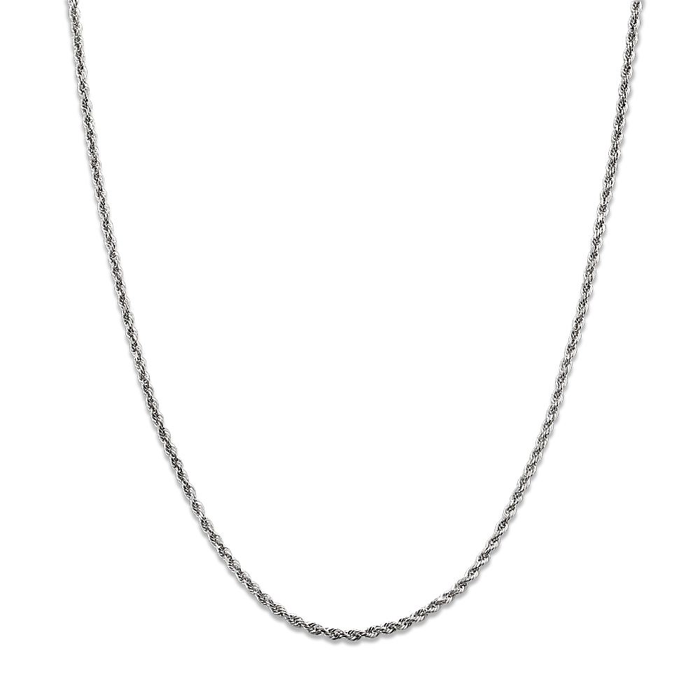 18 in 14K White Gold Rope Chain (1.3mm)
