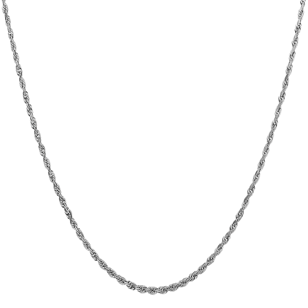 14k White Gold Rope Chain (18 in)