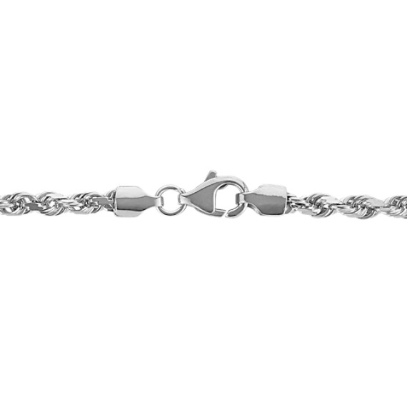 24 inch Mens 14k White Gold Rope Chain 