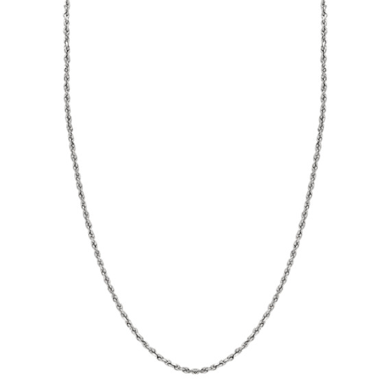 24 inch Mens 14k White Gold Rope Chain 