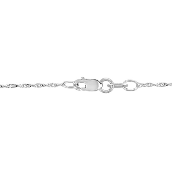 14k White Gold Singapore Chain (18 in) | Shane Co.
