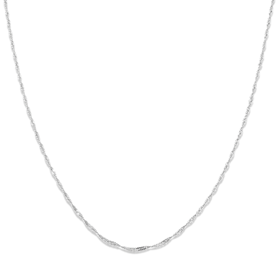 18'' 14k White Gold Singapore Chain (1mm)