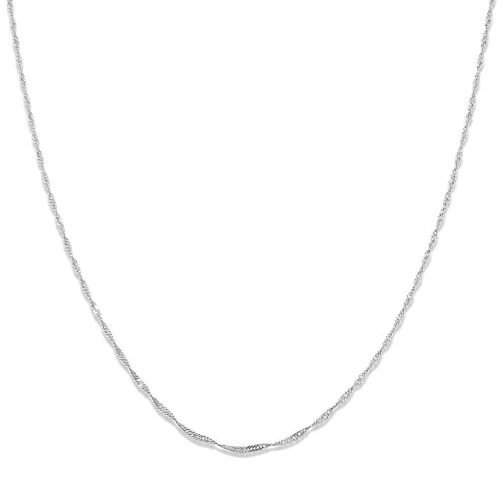 18'' 14k White Gold Singapore Chain (1mm)