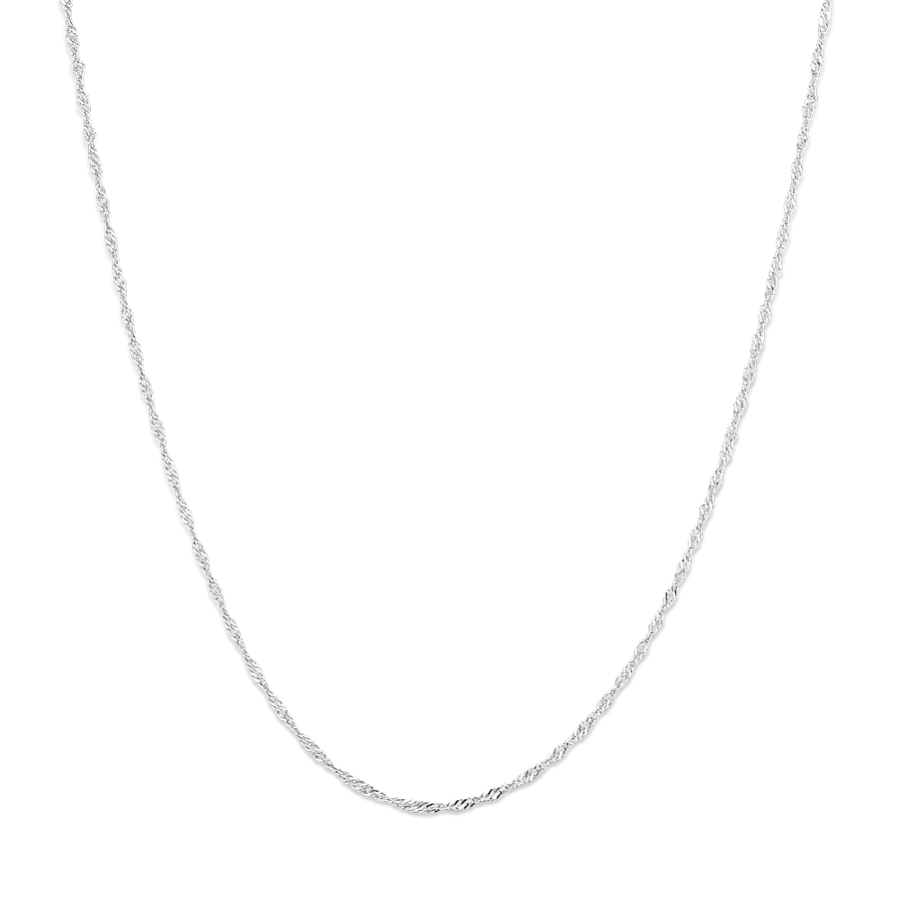 30in 14k White Gold Singapore Chain (1mm)